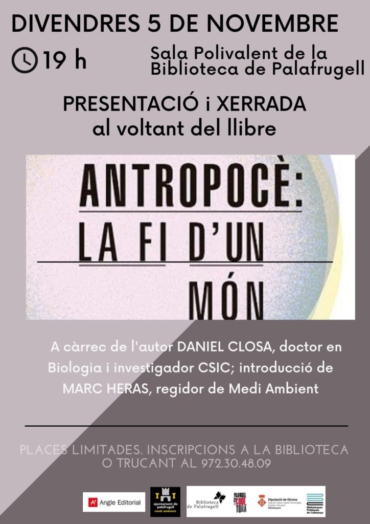 Cartell de la presentació d'Antropocè: la fi d'un món