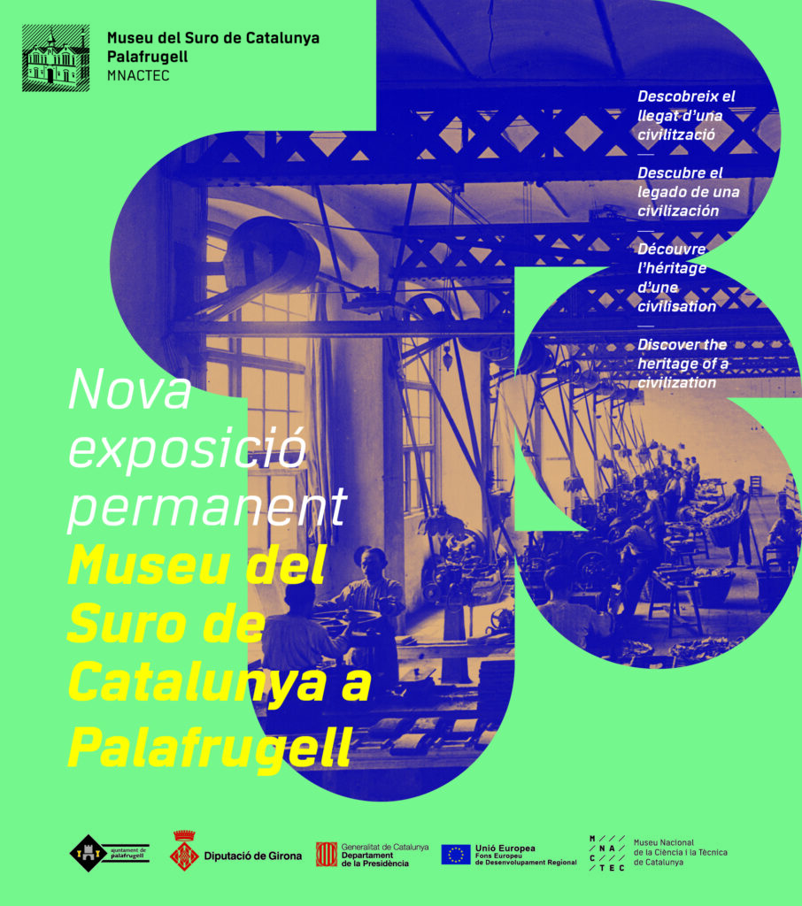 Cartell d'inauguració de l'exposició permanent del Museu del Suro