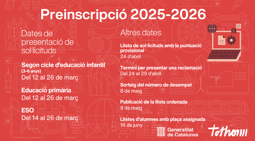 Preinscripcions del curs 2025-26