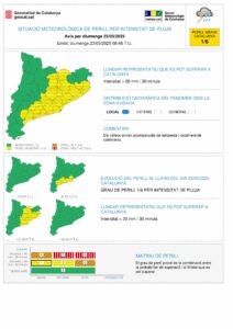 Alerta de pluja del 23 de març a la tarda