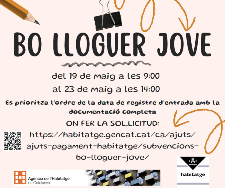 Cartell de les subvencions del Bo Lloguer Jove