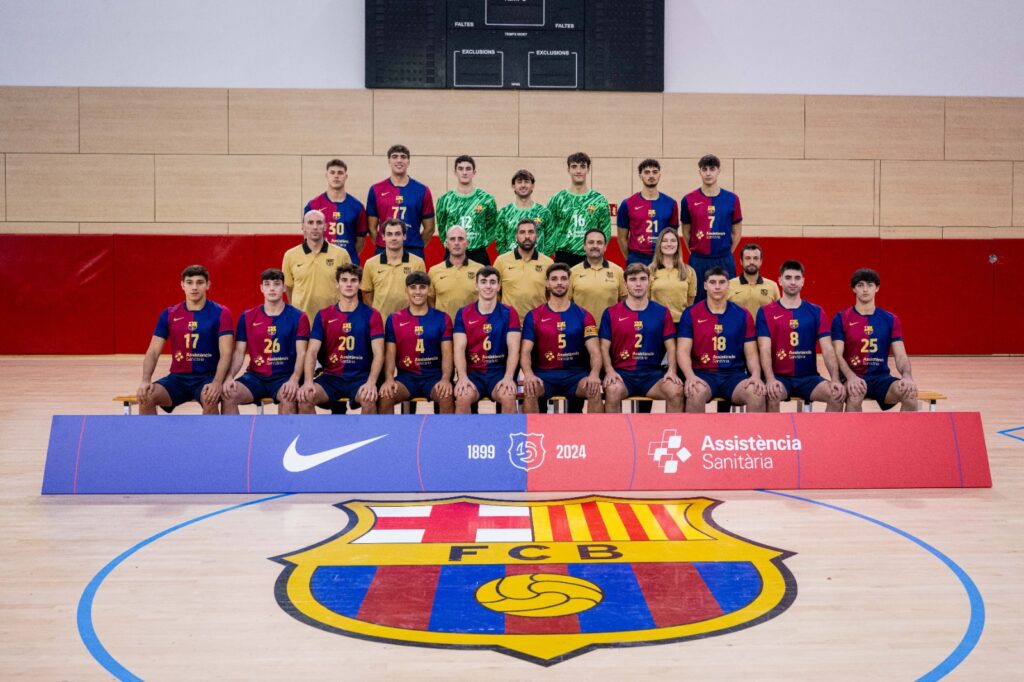 Equip d'handbol del FC Barcelona amb Roger Piferrer