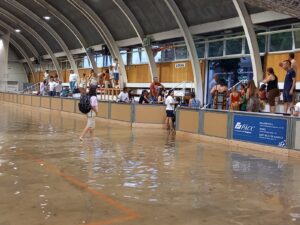 Pavelló de patinatge inundat