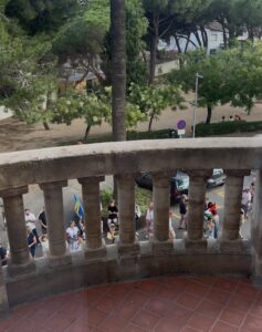 Visió dels manifestants des del balcó de l'Ajuntament