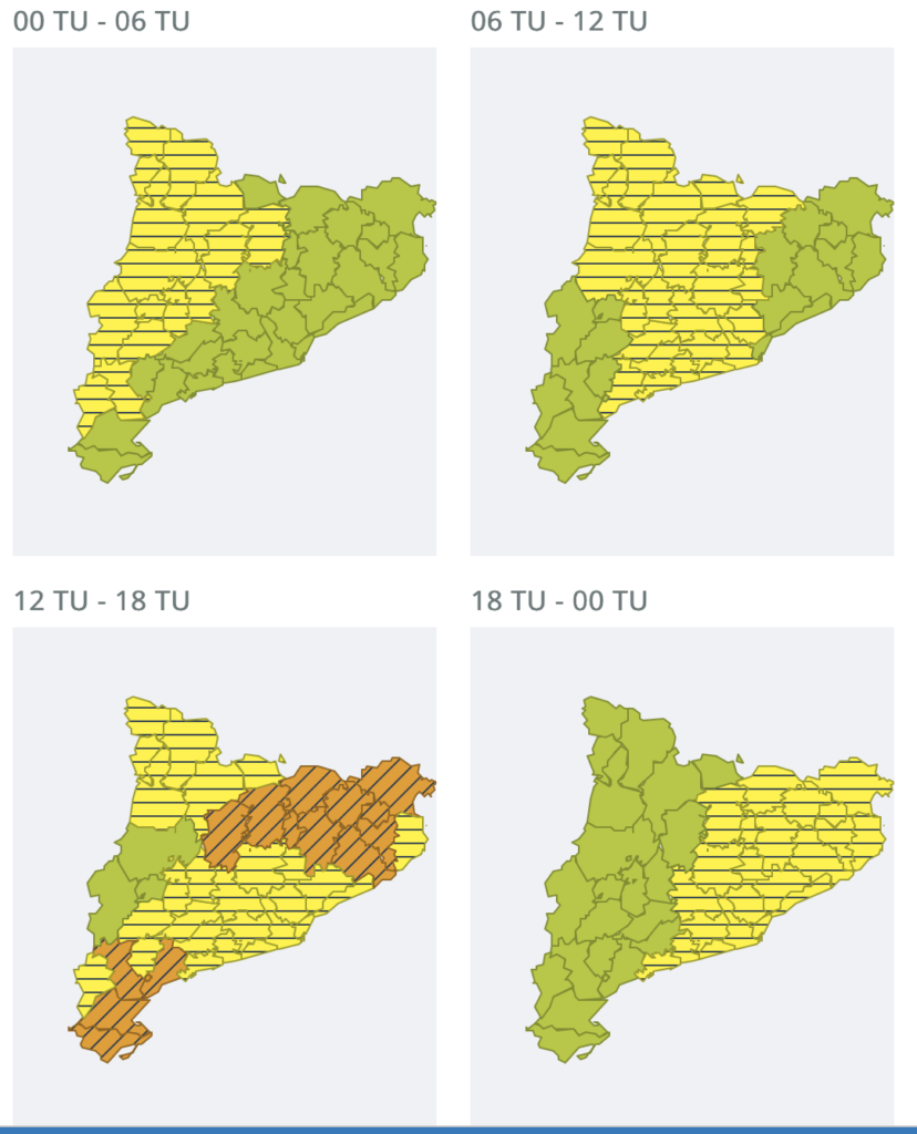 Avís del Meteocat pel 21:09:2025