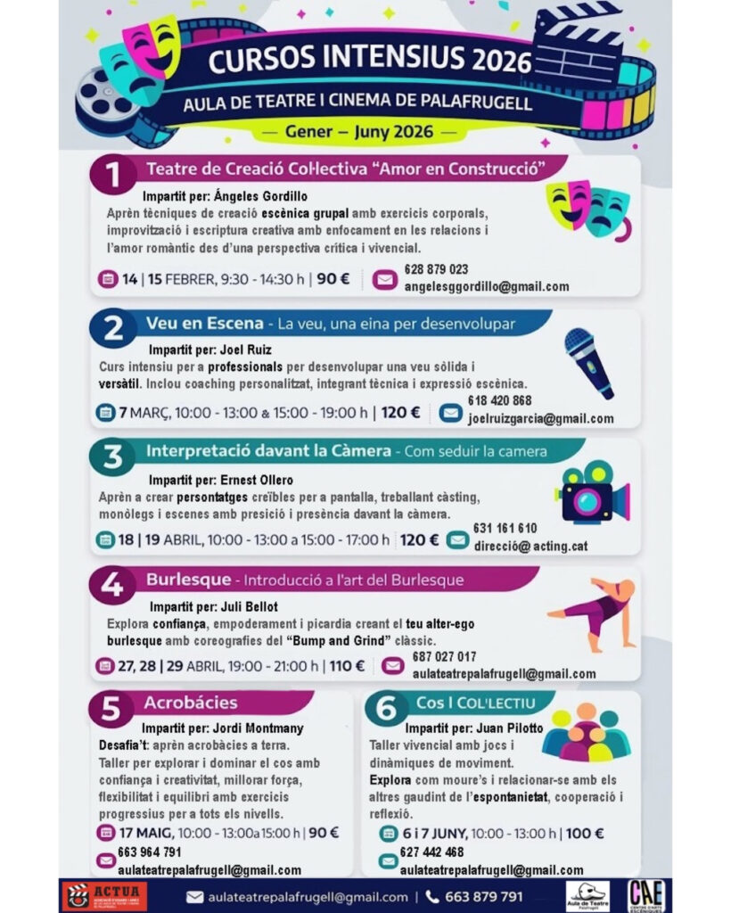 Cursos intensius de l'Aula de Teatre