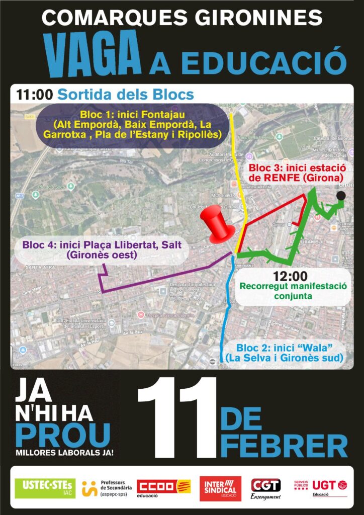 Manifestació dels docents a Girona