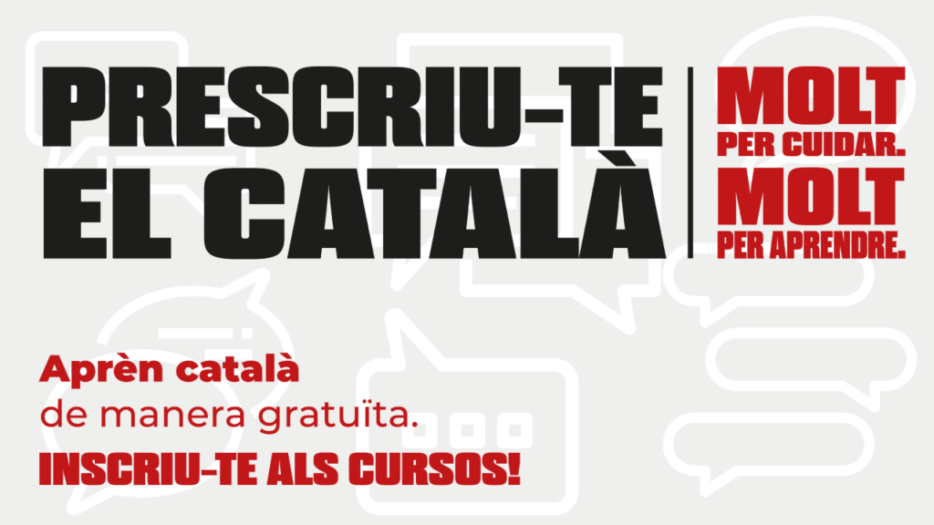 Cartell de la campanya "Prescriu-te el català"