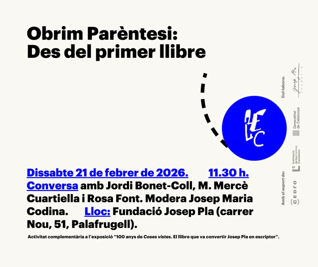 Xerrada "Des del primer llibre" a la Fundació Josep Pla
