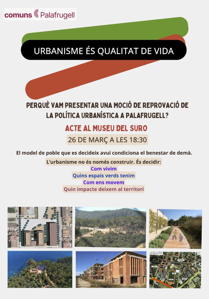 Cartell de l'acte sobre Urbanisme dels comuns