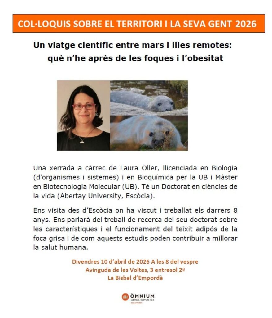 Cartell de la xerrada de Laura Oller d'Omnium Baix Emporda
