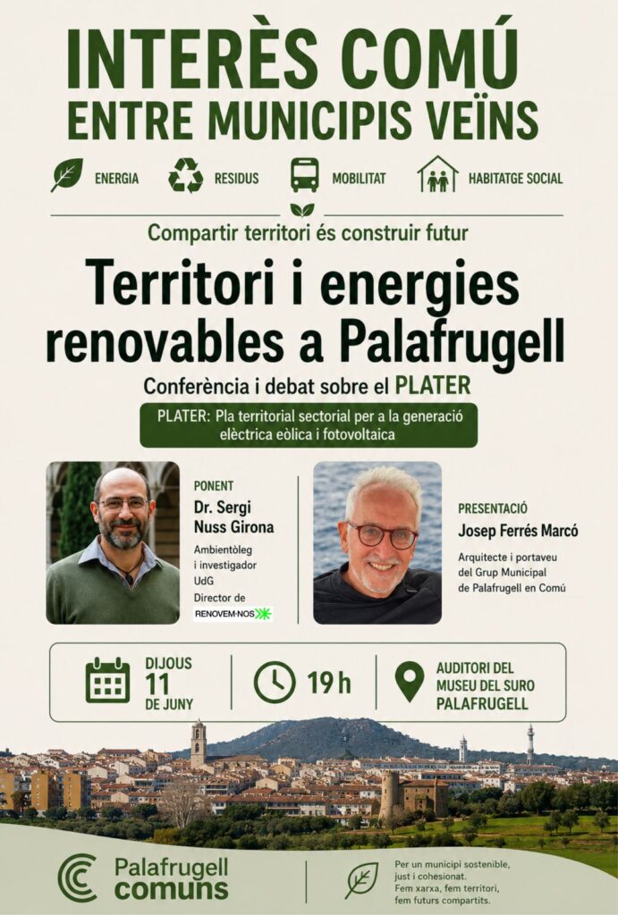 Cartell de la ponència dels comuns sobre energia renovable