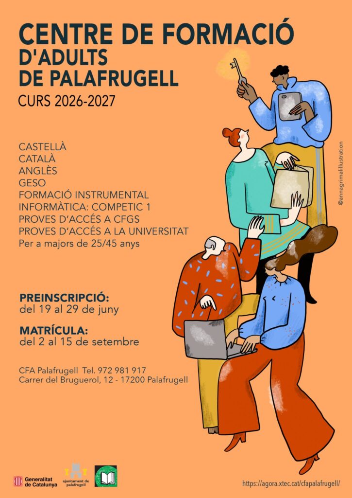 Cursos del Centre de Formació d'Adults 2026-27